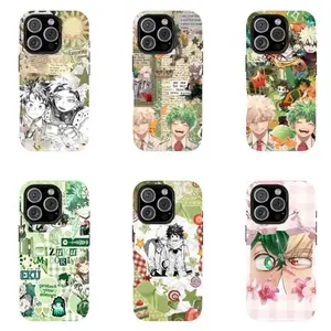 Vintage My Her0 Aca.de.mia D-Deku & B-Bakugo Collage Art Protective Cover,Suitable for iPhone 17-11 Pro Max/Plus and  Samsung Galaxy S23-25