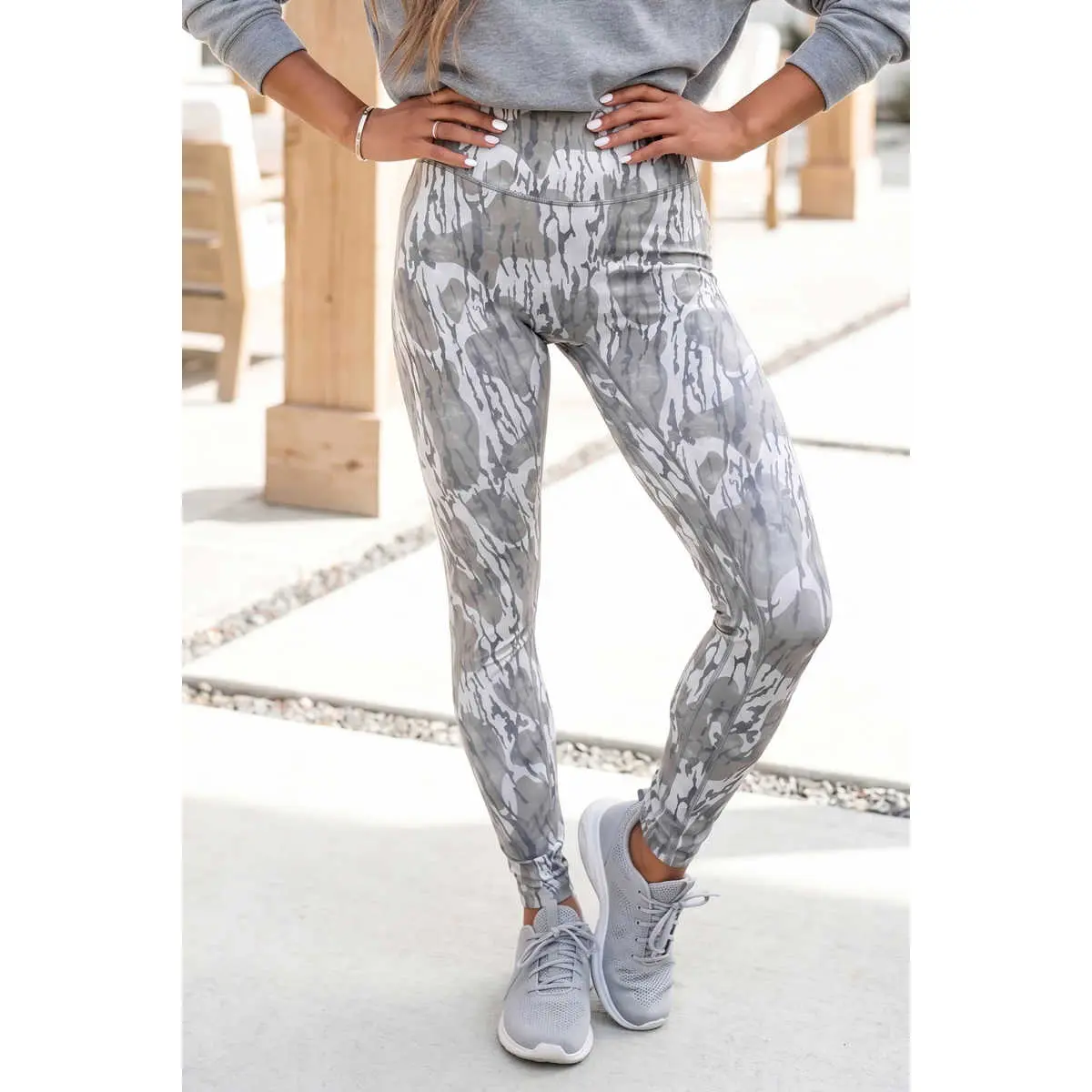 Multicolour Camouflage Pattern High Waist Leggings