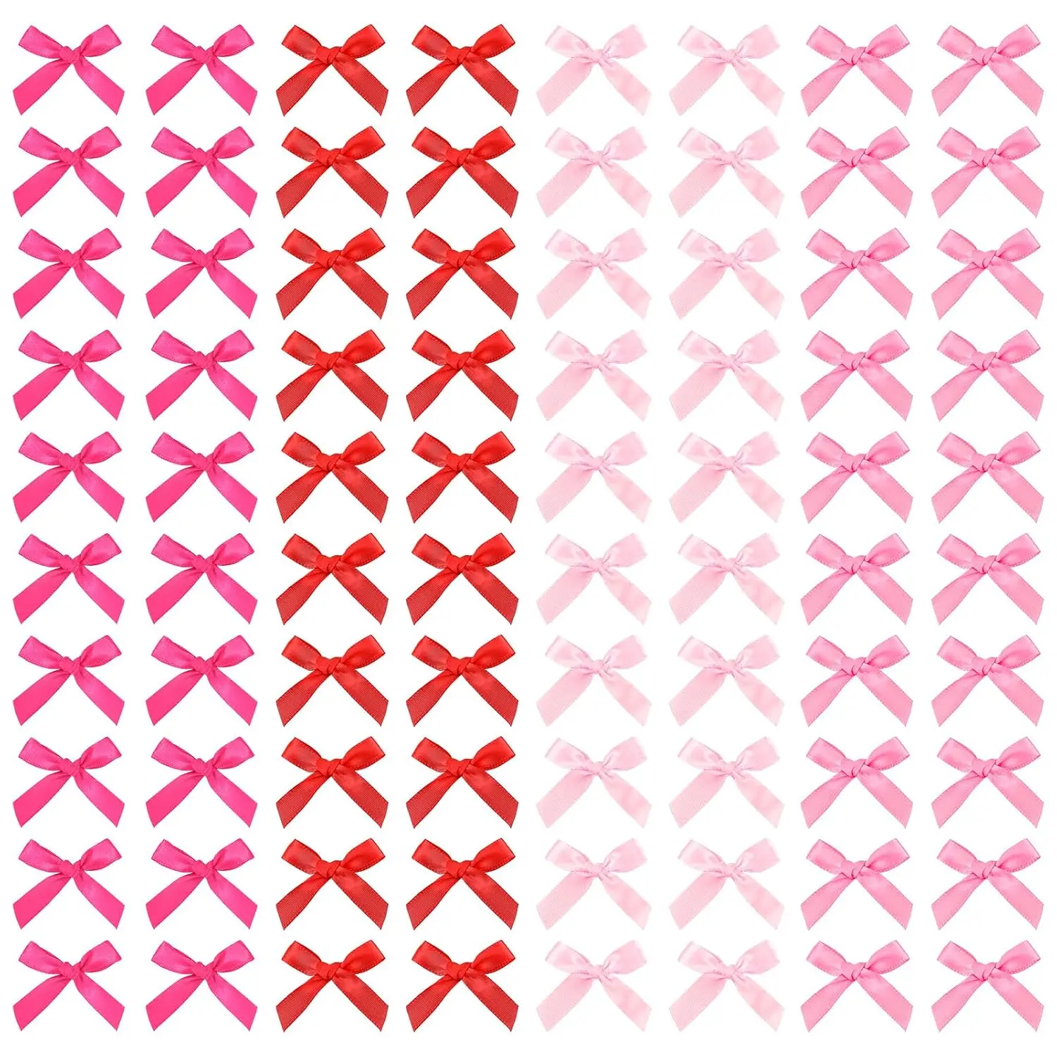 80 Pack Mini Bow Hair Clips Cute Valentines Hair Accessories Ribbon Bow Barrettes Pins for Women Girls Non-Slip Small Bowknot Clips(, Hot , Red)