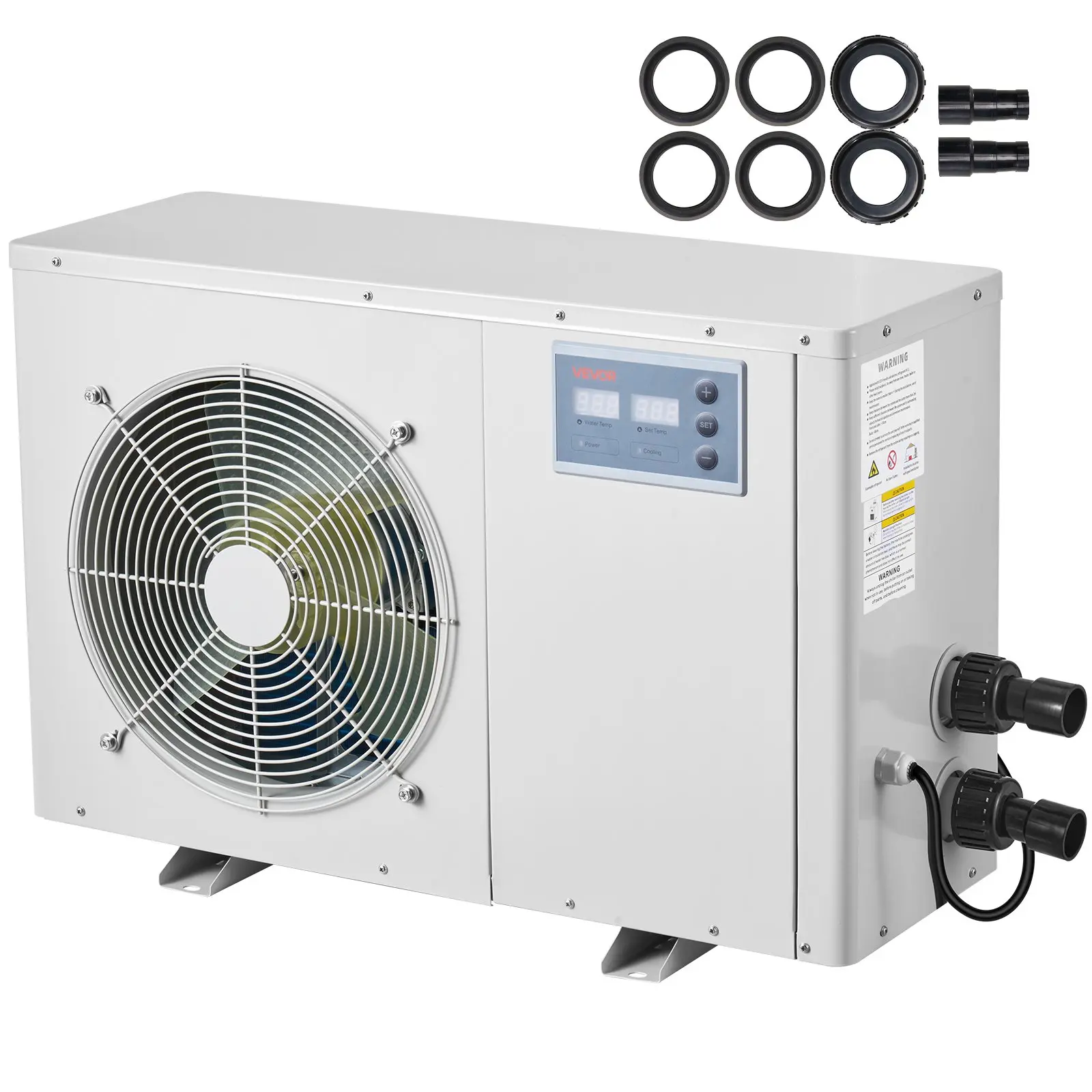 VEVOR Aquarium Chiller 150 Gallon, 1/2 HP Water Chiller for Hydroponics, Fast Cooling for Fish Tank, Axolotl, Coral Reef, Quiet Refrigeration Compressor, Titanium Evaporator, Complete Fittings