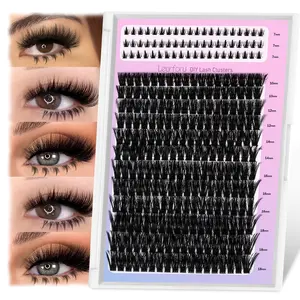 Bottom and Top Lash Clusters Kit 315Pcs 100D Volume 10-18mm With 7mm Bottom Lashes Thin Band Delicate Soft Lightweight Waterproof Photogenic Eyelashes for Graduation Season Party Best Volume Lashes for Prom