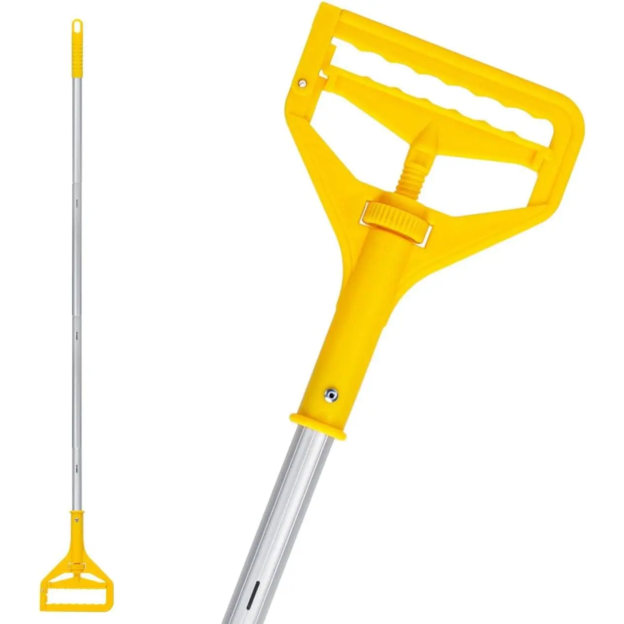 Commercial Mop Handle Heavy Duty,60"  Side Gate Mop Stick | Industrial Wet Mops   Holder for Floor Cleaning,Yellow
