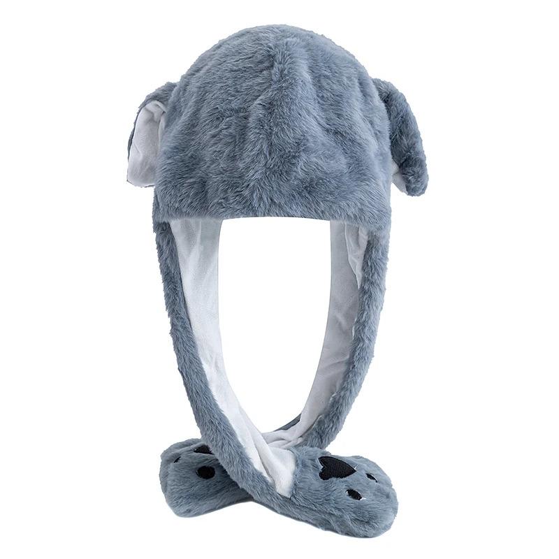 Hot Sale Unisex Funny Ear Hat Animal Style Couple Cute Ear Moving Up Cap Men Women Girls Rabbits Ears Plush Winter Lovely Hat ﻿