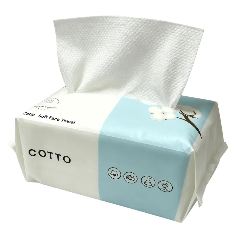 Disposable Face Towel, Soft Thick Tissues, Ultra Soft & Thick Washcloths, Biodegradable Facial Towels for Sensitive Skin, Makeup Remover Dry Wipes, Lint-Free Towelettes for Cleansing,Korean Face Towels Pack of 1/2/4, Plant Based Tissue