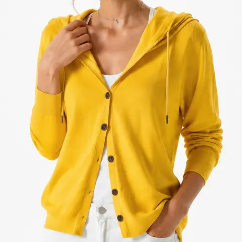 New Women's Knitted Hooded Cardigan, Loose Fit, Casual Style, Commute Sun Protection Top, Long Sleeve, Soft Fabric, Breathable, Drawstring Hood, Knitwear, Daily Wear Knitwear