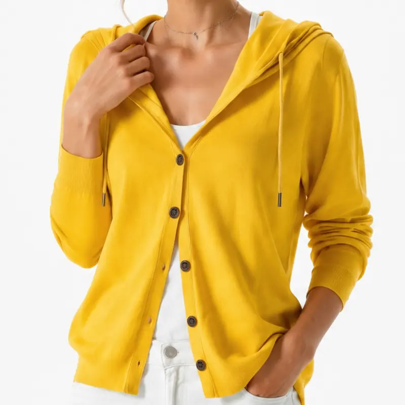 New Women's Knitted Hooded Cardigan, Loose Fit, Casual Style, Commute Sun Protection Top, Long Sleeve, Soft Fabric, Breathable, Drawstring Hood, Knitwear, Daily Wear Knitwear