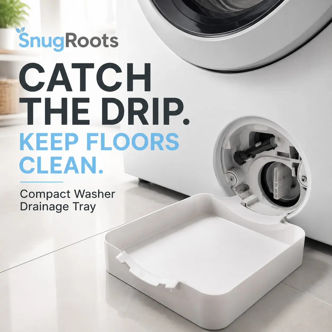 1PC Washing Machine Drain Tray, Laundry Machine Water Tray, Washer Leak Protector, Washing Machine Accessories, Floor Protection Tray, Home Appliance Organizer, Laundry Room Storage Tool, Anti Leak Tray