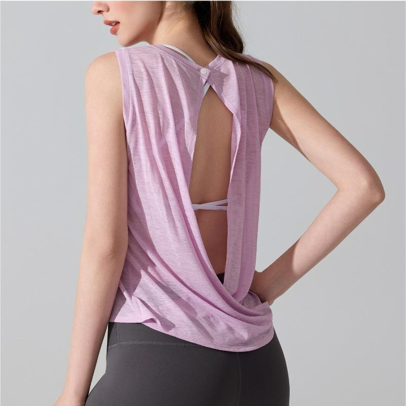 Spring and summer loose sleeveless blouse quick-drying breathable yoga clothes side pumping vest workout tops baggy gym fits oversized shirts