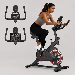 Stationary Exercise Bike Fully Adjustable Indoor Cycling Bike with Comfortable Seat, Silent Belt Drive, LCD Monitor, and 330LBS Capacity for Home Cardio Workouts, Summervibes