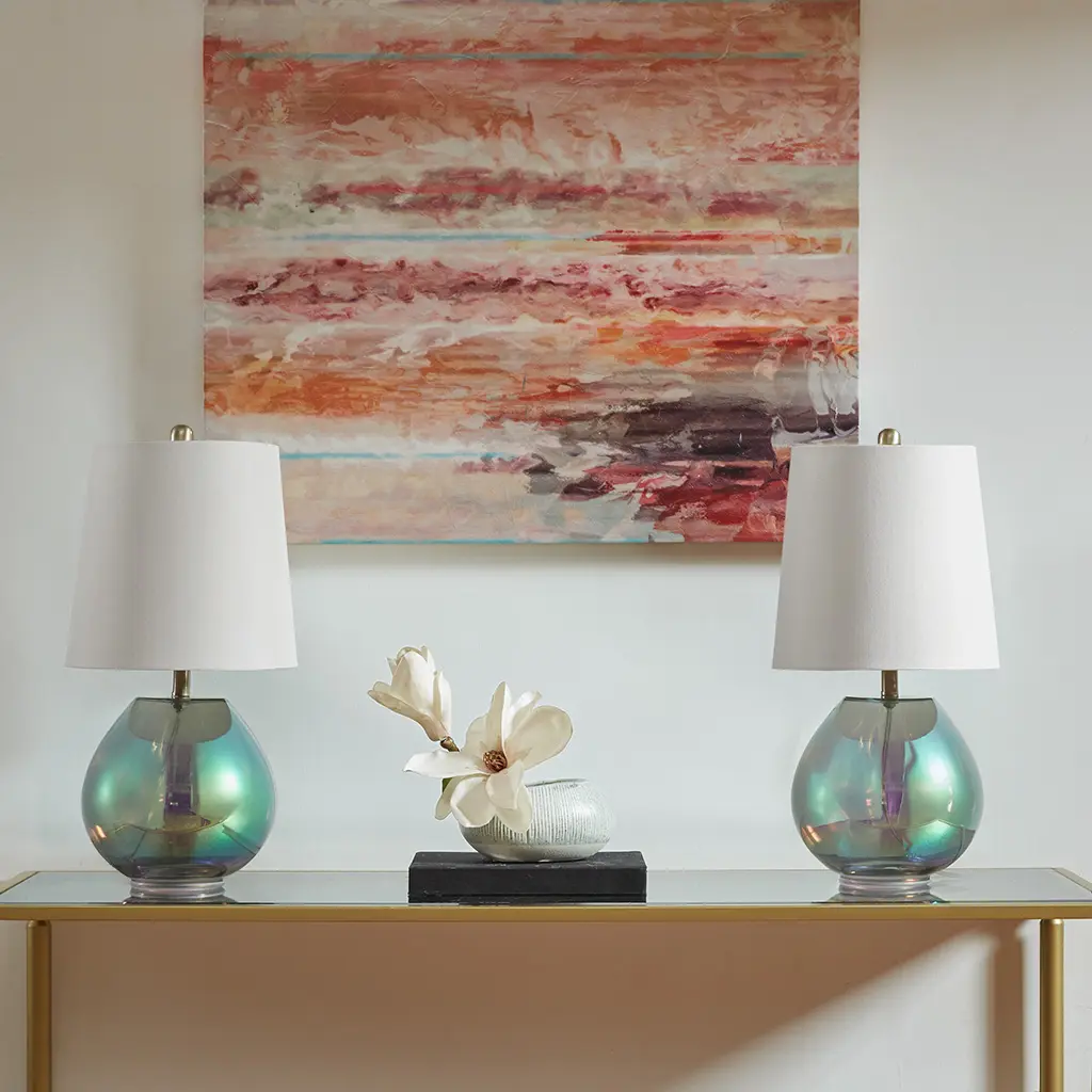 ARCH Iridescent Glass Table Lamp, Rainbow Prismatic Bedside Desk Nightstand Lamp, Colorful Crystal Accent Light for Living Room Bedroom Office, Decorative Ambient Lighting Fixture, Unique Gift Idea, Living Room Table for Sofa Side, Bedroom, Office