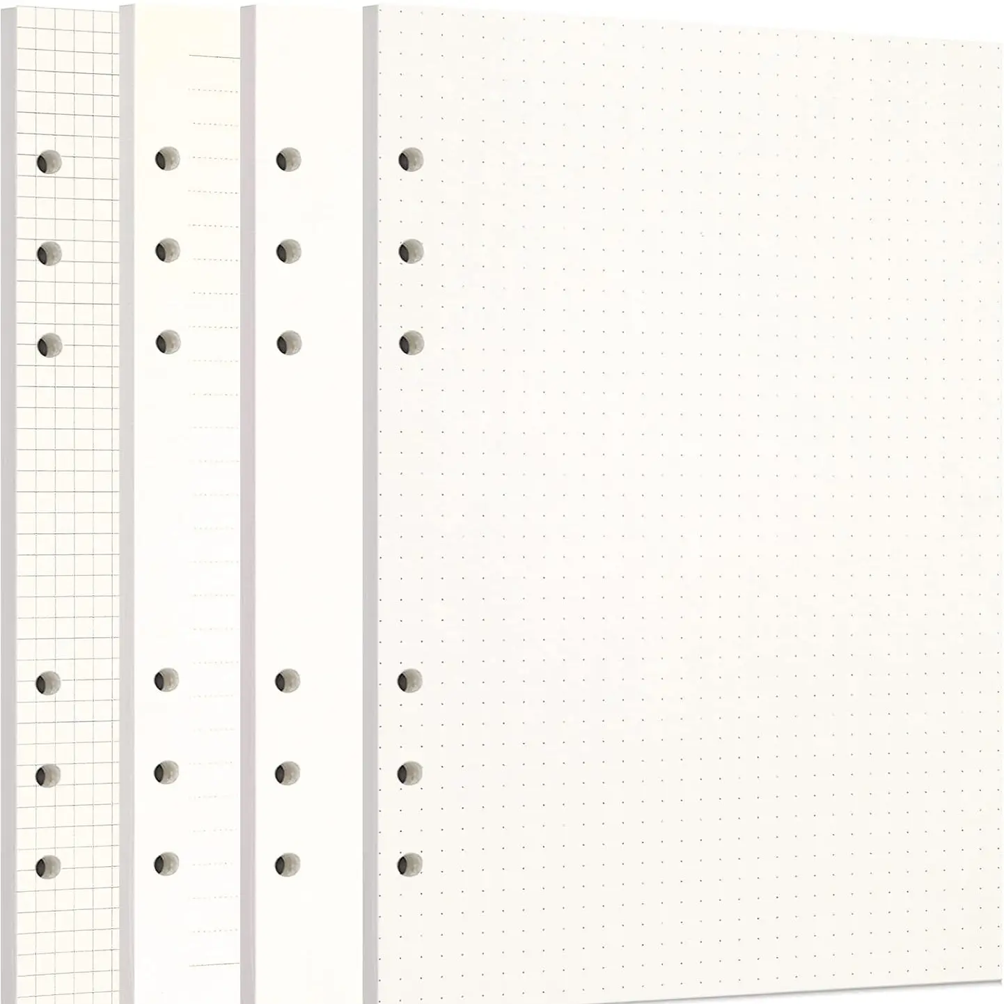 1Pack A5 Refill Paper, 6-Hole Loose Leaf Refillable Hand Account Book Refill Inner Pages Notepad Journal Refills Binder Notebook Planner Diary Journals Painting Personal Organiser Budget Planner, Each Pack 45 Sheets, 90 Pages, Gift for Valentine's Day