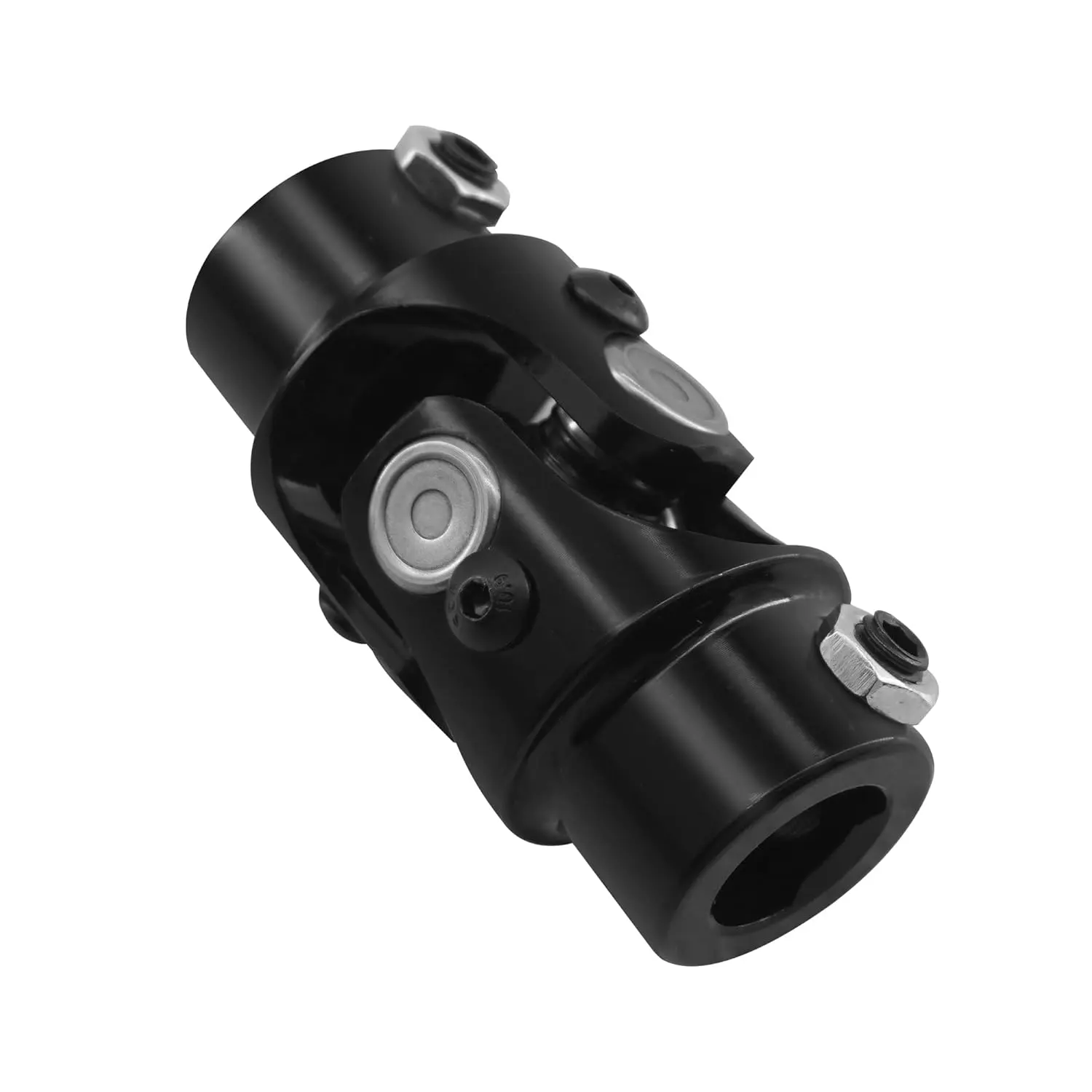 Black Alloy Steel Single Steering Shaft U-Joint - 3/4" DD x 3/4" DD, Roller Bearing, 83mm Length, Max 4000rpm, 35 Spec, Core Component for Mechanical Hardware Tools