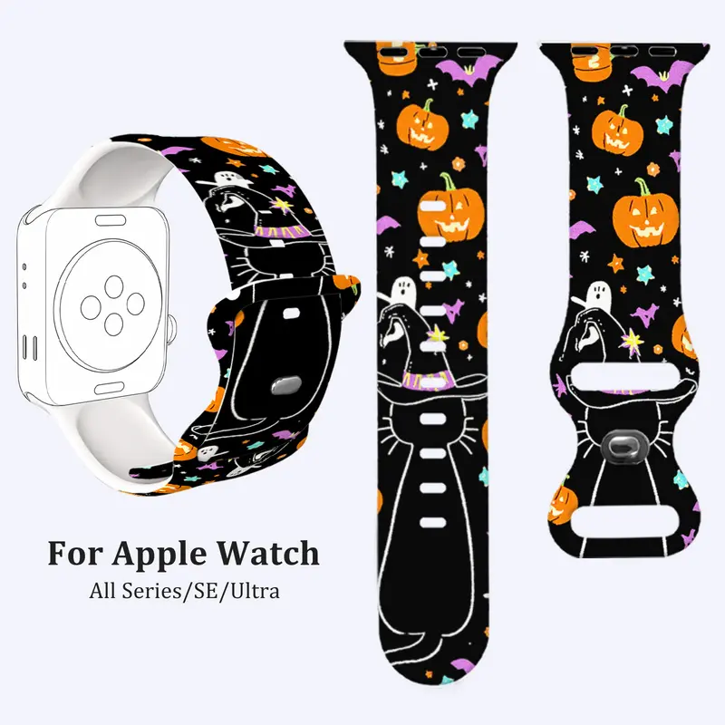 Unisex Silicone Watch Band 38/40/41/42mm Apple watch 44/45/46/49mm Series1/2/3/4/5/6/7/8/9/10/Ultra/SE Fade Resistant Adjustable