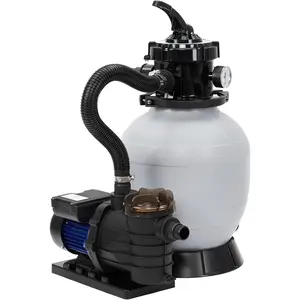 13" Pool Sand Filter Pump - 3434GPH 3/4HP Pool Sand Filter for Above Ground and Inground Pool Up to 8500 Gallons, 2Lb Filter Ball, 6-Way Multi-Port Valve & Strainer Basket, Easy Installation & Powerful Circulation