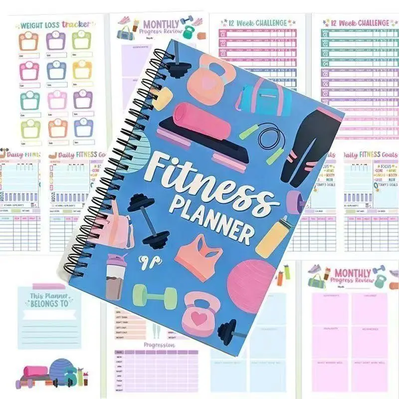 High-Profile Fitness Planner, Track Your Workout Progress, Training and Diet Logbook, Convenient Notebook for Health Enthusiasts