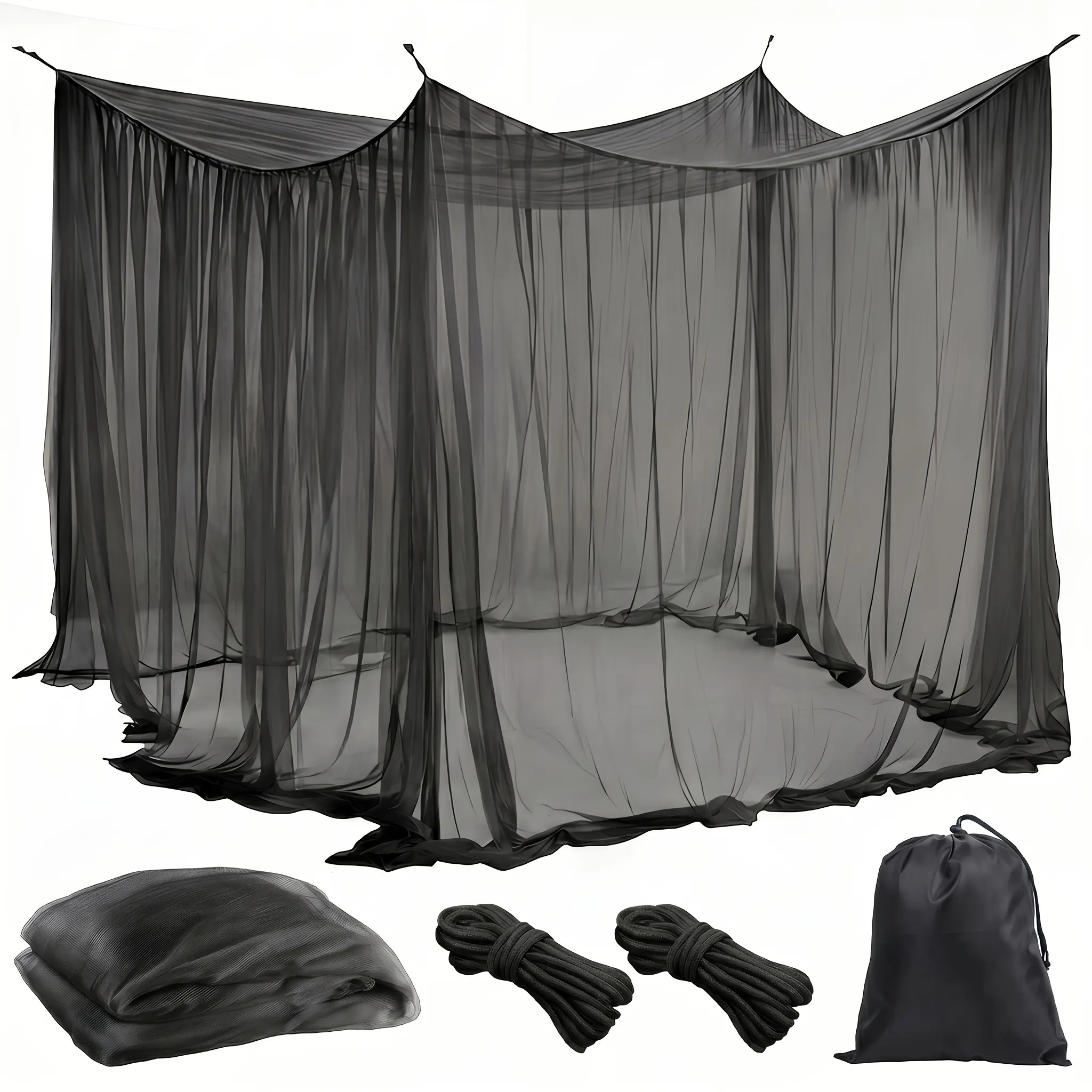 Portable Outdoor Camping Enclosed Tent with Protection Mesh - Large Size 118.11*118.11*98.43in Insect-Proof Set for 4-7 People, Suitable for Gazebos/Patio