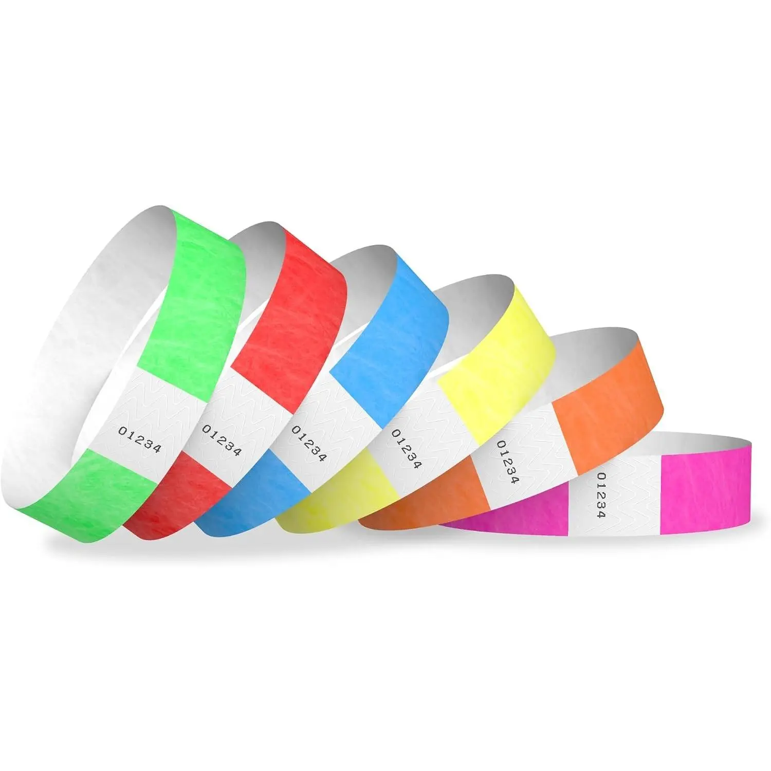 1,200 Pack 6-Color Variety Tyvek Wristbands for Events | Comfortable Water & Tear-Resistant USA-Made ID Bracelets for Concerts, Party Security, VIP Admission