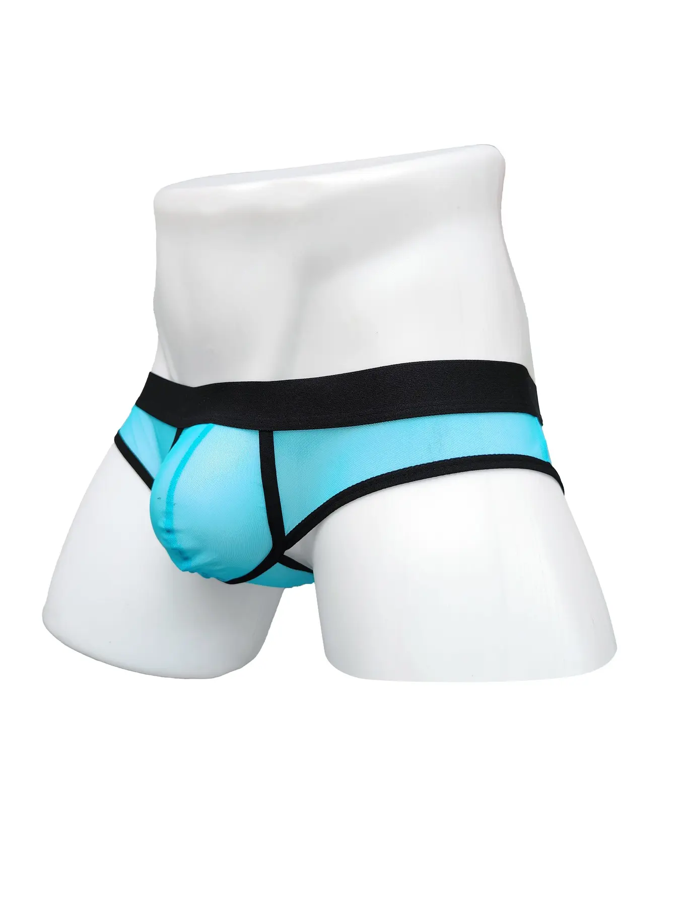1Pc Men Black Trim See-Through Mesh Bikini Briefs, Low Rise 3D U Pouch, Thin Breathable Stretch Fit, Sexy Comfort Underwear For Gym & Daily Lounge, Multiple Colors Available