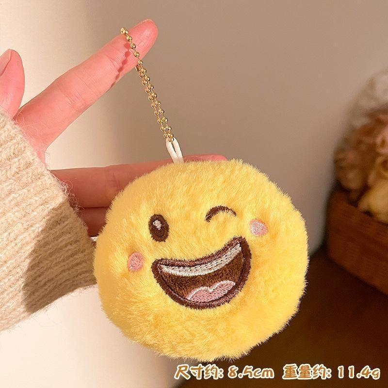 Smiley emoji girl plush cartoon pendant doll pendant accessories bag pendant activity small gift mini plush