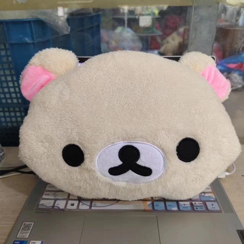 2026 New Cute Rilakkuma Plush Warm Hand Pillow Cartoon Bear Peluche Stuffed Toy Soft Cushion Christmas Birthday Gift