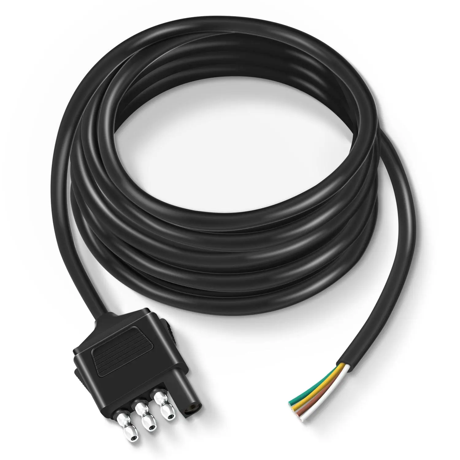Nilight Heavy Duty 10ft 18AWG Gauge 4-Pin Jacketed Wire - Abrasion-Proof, Dustproof, Waterproof, Pure Copper Terminals for Automotive, Motorcycle Lighting Hookup, Splice-In Apps (Turn Signals, Horse Trailers, Cargo Utility Trailer Hitches)