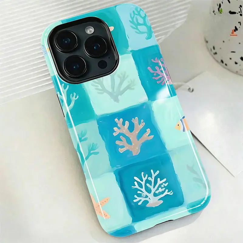 Pastel Wildflower Watercolor 2-in-1 Glossy Finish Phone Case - Silicone TPU Dual-Layer Shock-Absorbent Durable Drop-Resistant Aesthetic Cover Compatible with iPhone 17/16/15/14/13/12/11 Series