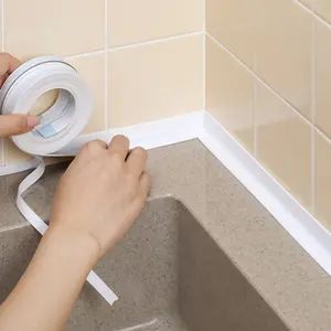 White Waterproof Caulk Tape 3.2m Self-Adhesive Sealing Tape for Bathroom Kitchen Sink Toilet Tub Edges Easy Application & Durability-YY1