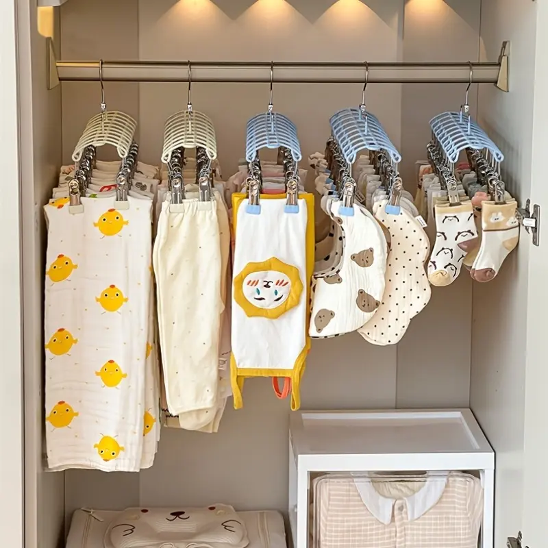 1PC double-layer clip hanger, household drying hanger, suitable for underwear, socks, towels, wardrobe organizing rack accessories, space-saving multi-functional drying rack