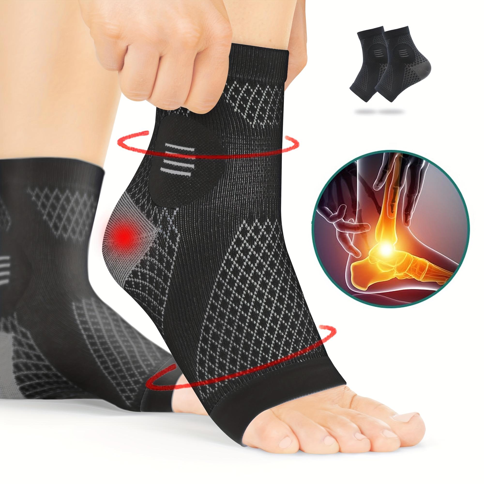 2pcs High-Performance Ankle Compression Sleeves with Stabilizing Arch Support & Open Toe Design - Reinforced Breathable Mesh for Enhanced Sports Stability, Snug Fit for Fitness Enthusiasts and Daily Activities