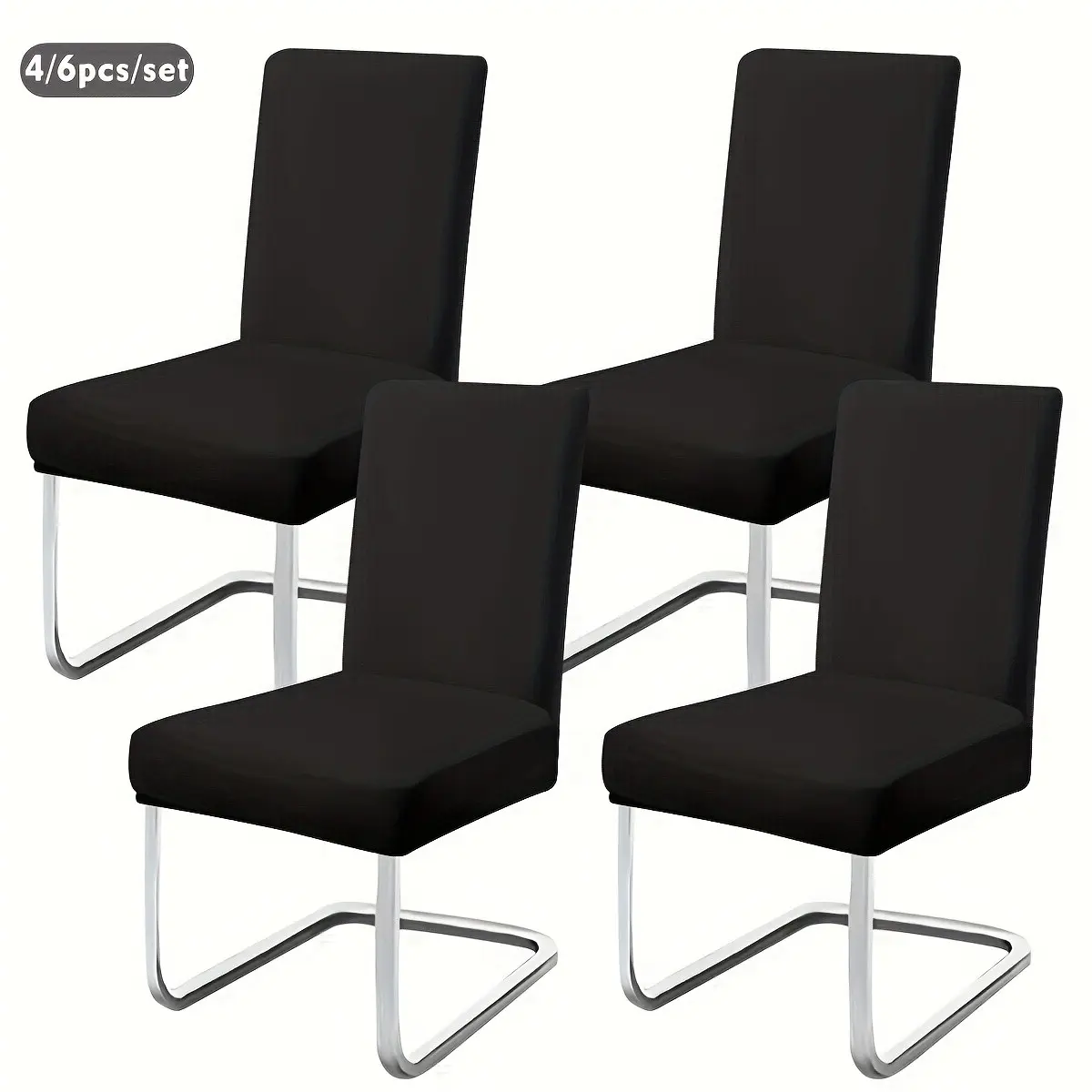 4/6 Piece and Chair Covers, Elastic Furniture Protectors, Easy Install for Living Room Kitchen Dining, Multi-Color Decorative Set, Dining Chair Slipcovers
