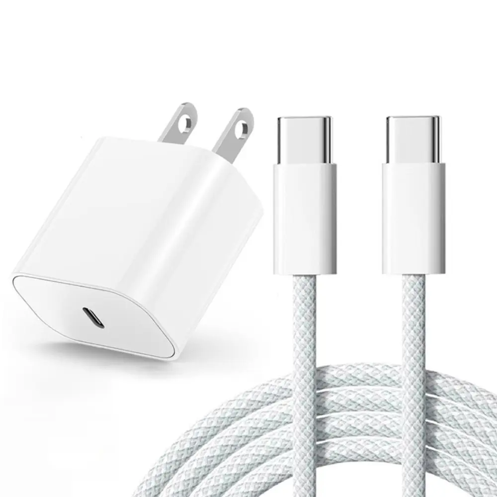 PD USB C 20W Fast Charging Charger Kit with  1m/3.2ft Type C to Type C Cable Cord, Compatible with iPhone 15 16 17, iPad, and Type C Phones