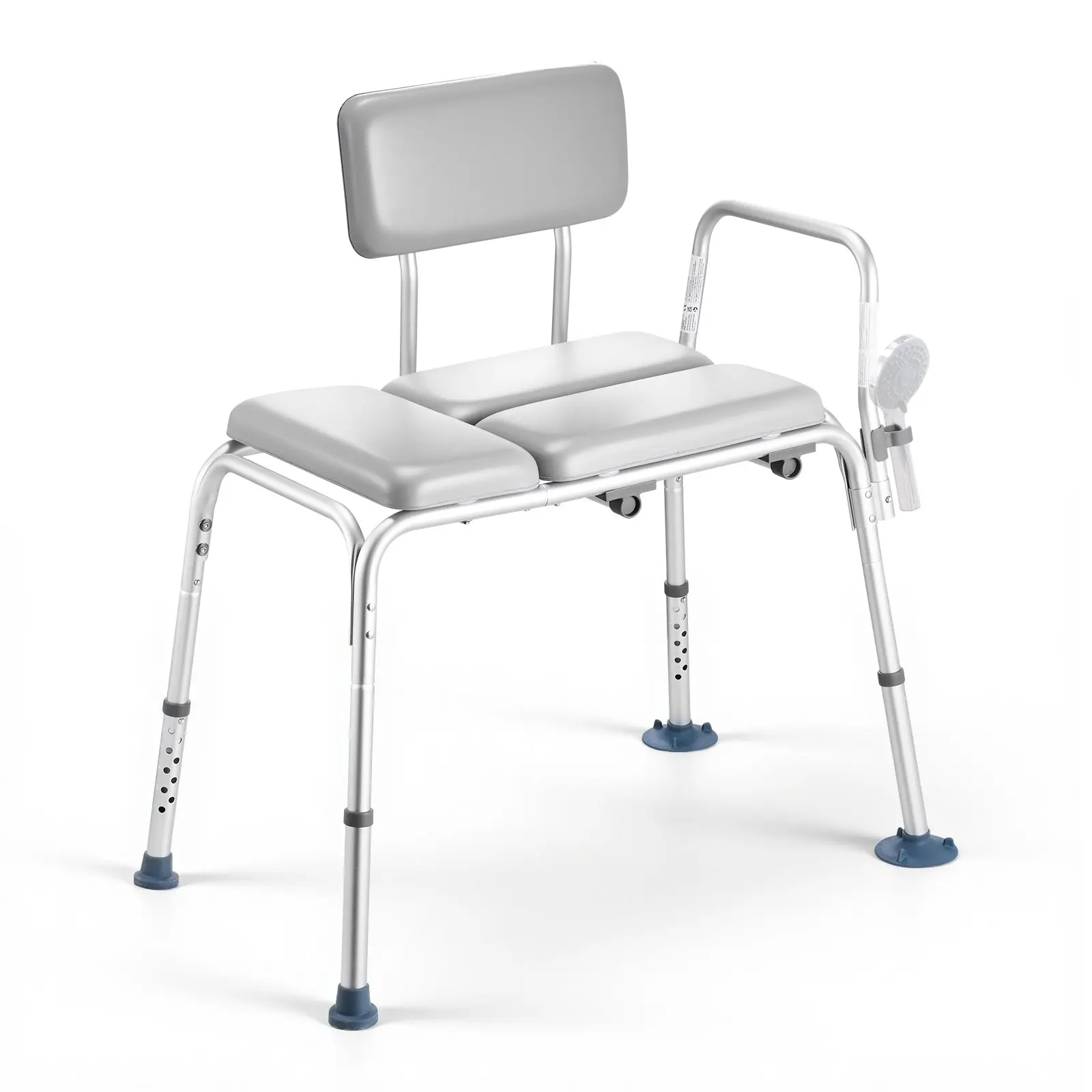 VEVOR Functional Aluminum Tub Transfer Bench for Pet Houses, 500 lbs Capacity Heavy-Duty Safety Boost Bath Seat with Arm & Backrest, Height-Adjustable 31.9x21.3x36.6in Easily Cleaned 12.6lbs Seat for Disabled Adults, 12.6 Lbs