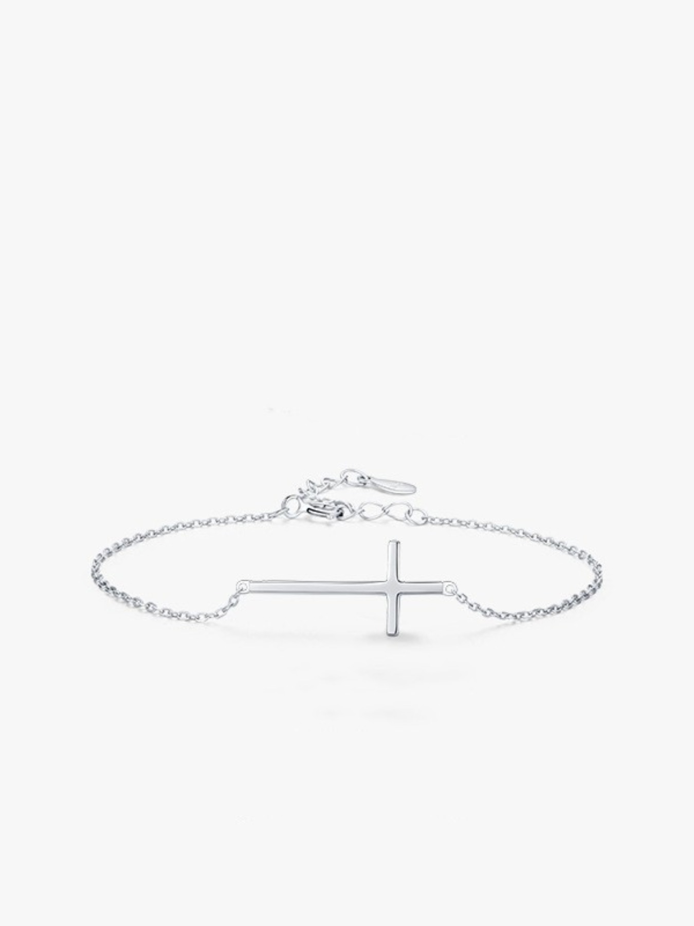 925 Sterling Silver Simple Cross Decor Bracelet, Fashionable Jewelry for Women & Girls, Trendy All-match & Exquisite Jewelry for Birthday Gift