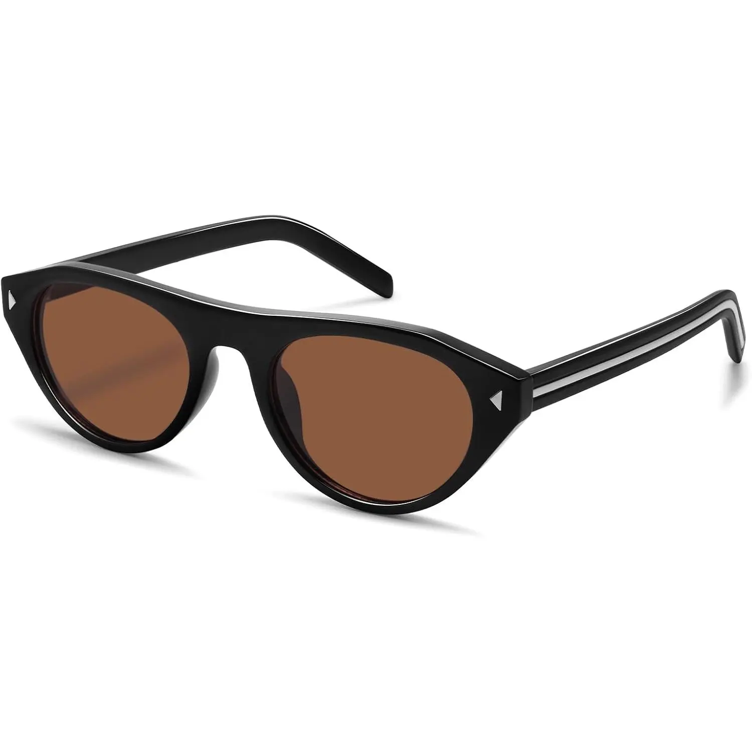 Retro  Eye Sunglasses for Women Men Trendy Small Oval Cateye Shades  Narrow Style UV400 Sun Glasses