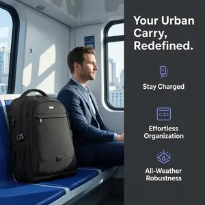 New Men's Large-Capacity Casual Backpack – Multifunctional Laptop Bag for Business Trips and Students (Middle School to University)