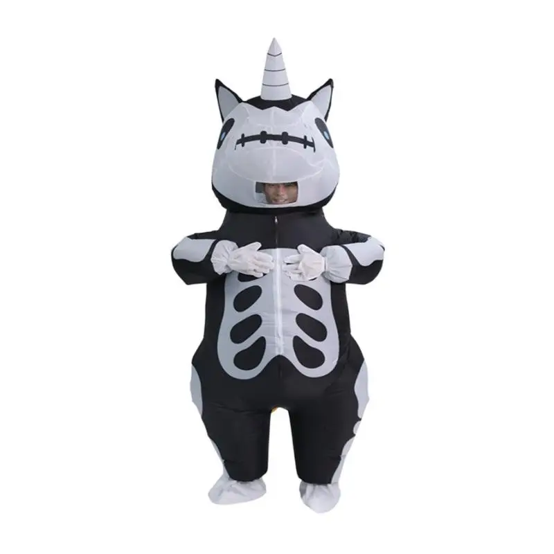 Halloween Skull Unicorn Adult Inflatable Costume, Perfect for Halloween Carnival Parties, Fun and Unique for Adults