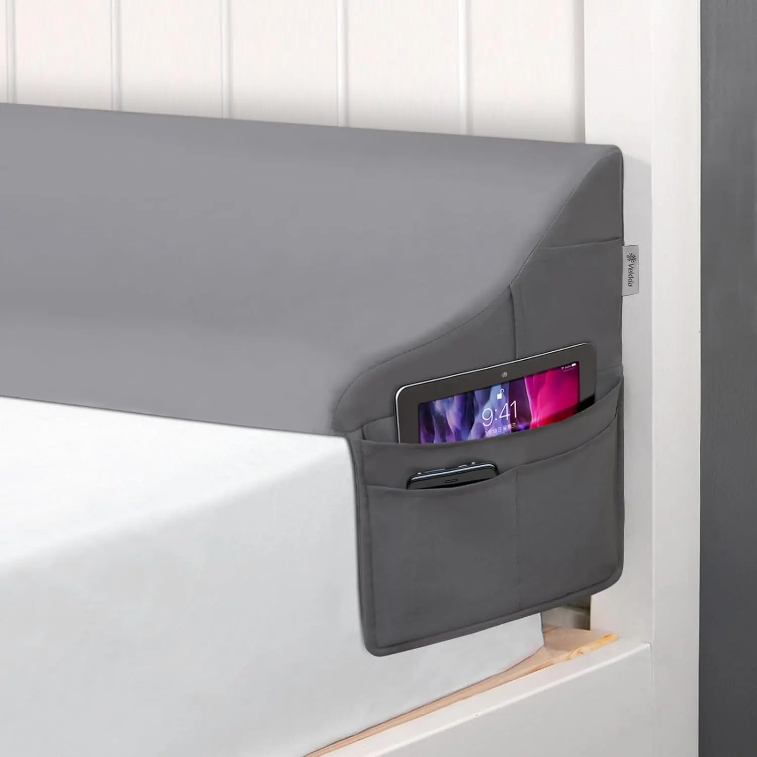 King Size Bed Wedge Pillow for Headboard, Bed Wedge Gap Filler Mattress Gap Filler, Closes 0-6" Gaps Between Headboard and Mattress, Grey 76"x10"x7"