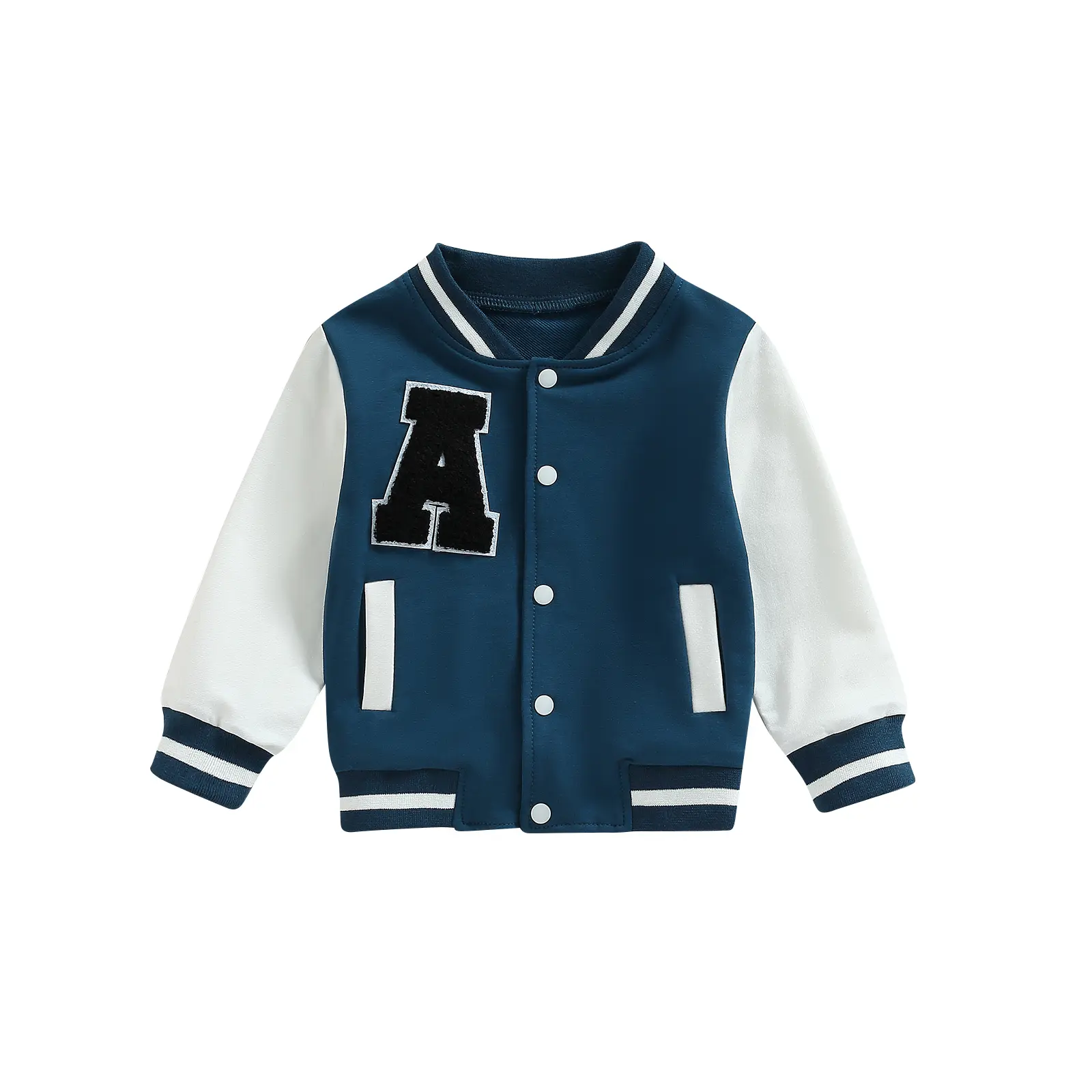 Toddler Boys Baseball Jacket Long Sleeve Colorblock Little Boys Coats Casual Kid Boys Cardigan Jackets Fall Winter Outerwear With Pocket