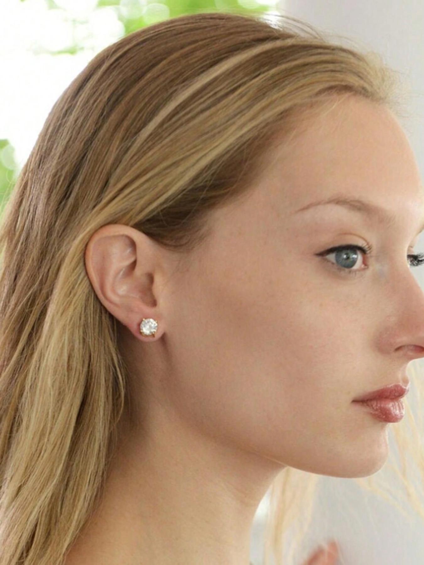 Unisex Rhinestone Decor Stud Earrings, Sparkling Ear Jewelry, 12 Pairs Stainless Steel Cartilage Earrings for Women & Girls, All-match Jewelry As Birthday Gift, Stud Earring Sets, Ear Studs, Earring Pack
