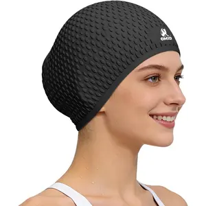 Extra Large Silicone Swim Cap for Adults with Long & Curly Hair – Low-Drag Design, Secure & Comfortable Fit for Pool, Beach and Swim Training