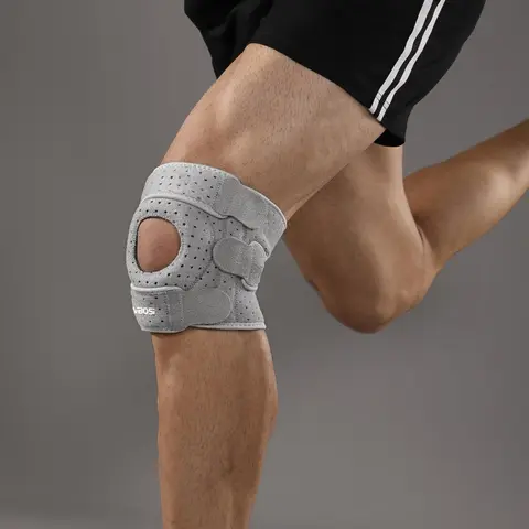 Breathable Adjustable Knee Support, Sports Knee Brace, 1pc Patellar Silicone Pad with Air Holes, Sports Knee Pad, Knee Supporter for Basketball Running Weightlifting