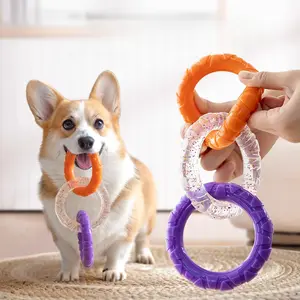 Indestructible Dog Tug-Rope Chew Ring, Durable Interactive Training & Teething Accessory for Aggressive Chewers & Small-Medium Dogs