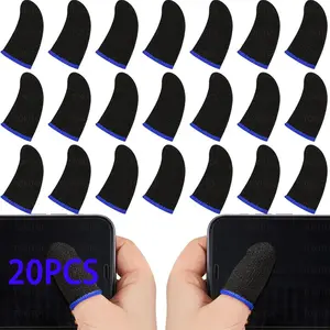 20 Pack Finger Sleeves for Gaming,Thumb Sleeves for Mobile Gaming,Anti Sweat,Ultra Thin,0.15mm Silver Fiber,Suitable for Most Gamers,Gaming Finger Gloves for PUBG COD Dedales Gamer,Covers,Gaming Accessories,Gaming Peripherals,Gaming Items