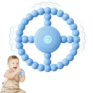 Vibrating Sensory Chew Toy, Teether Teething Toys  Babies6-12 8-18 Months, Sensory Toys  Kids with Autism&Toddler Travel Essential,1-2 Year Old Christmas Boys Girls Gifts idea(Blue)