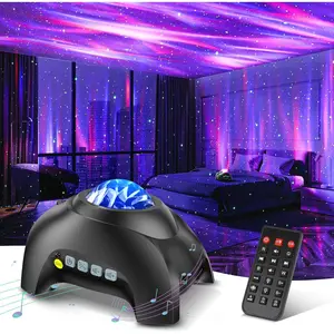 Aurora Star Light Projector with 33 Lighting Effects, LED Nebula Lamp for Bedroom, Remote Control, White Noises, Bluetooth Speaker, Great for Parties