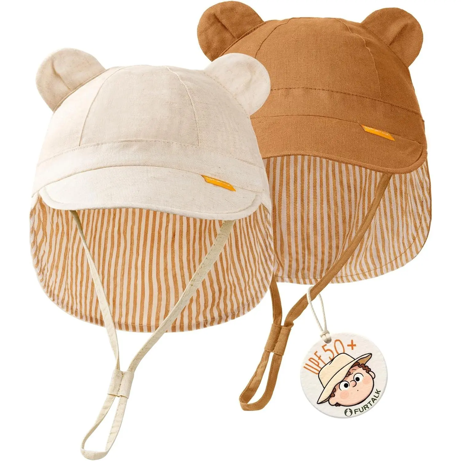 Baby Sun Hat UPF 50+ Toddler Hat with Neck Flap, Breathable Adjustable  Boys & Girls