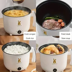 White American Standard Electric Hot Pot, Family Small Hot Pot, Noodle Cooker and Rice Cooker, Multi-functional Electric Cooker, Small Kitchen Appliance, Suitable for Dormitory Use, Electric Hot Pot, Home Cooking, Fashionable Kitchenware, E