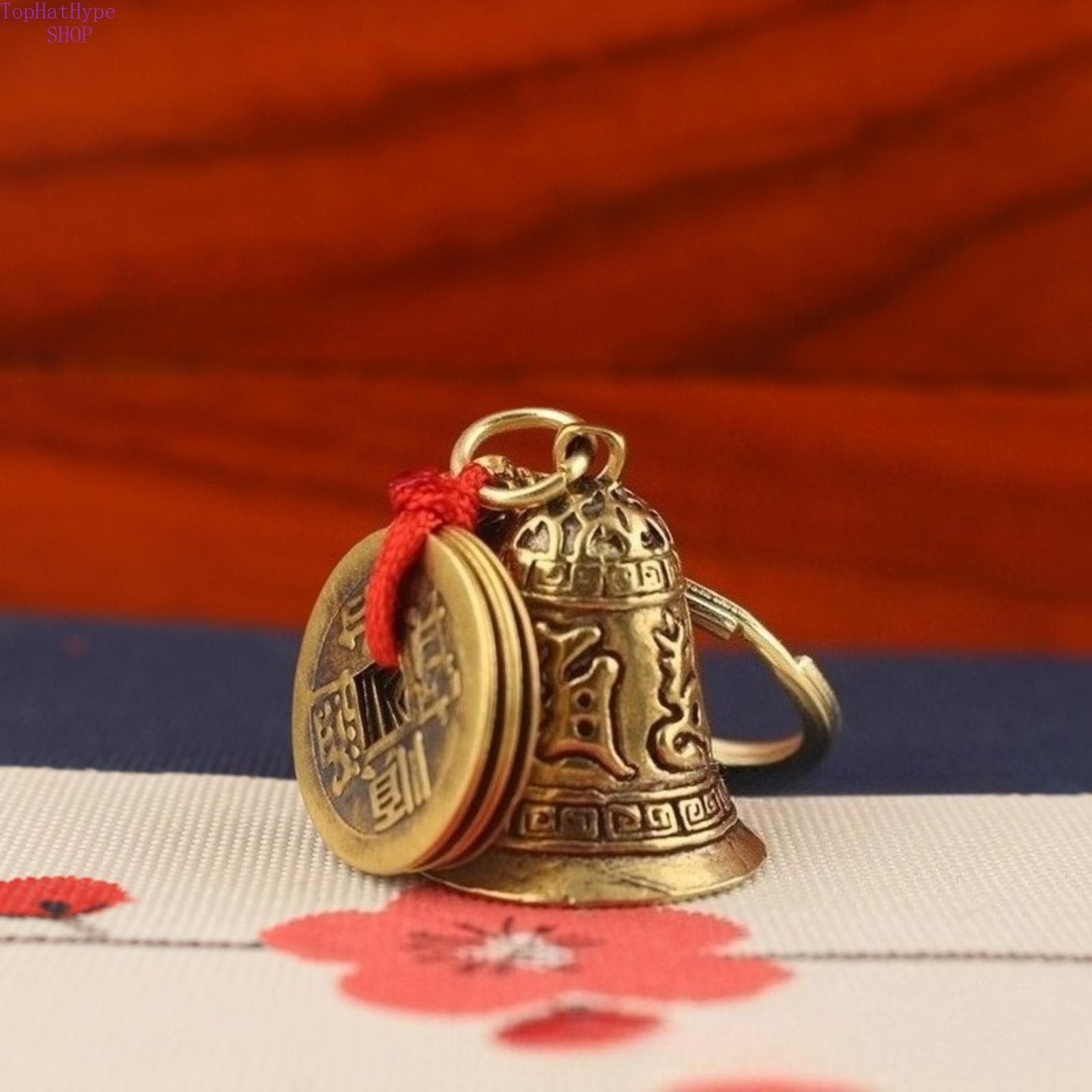 Vintage Brass Om Mani Padme Hum Bell Keychain, Spiritual Lucky Pendant for Men & Women, Stylish Bag Charm & Gift