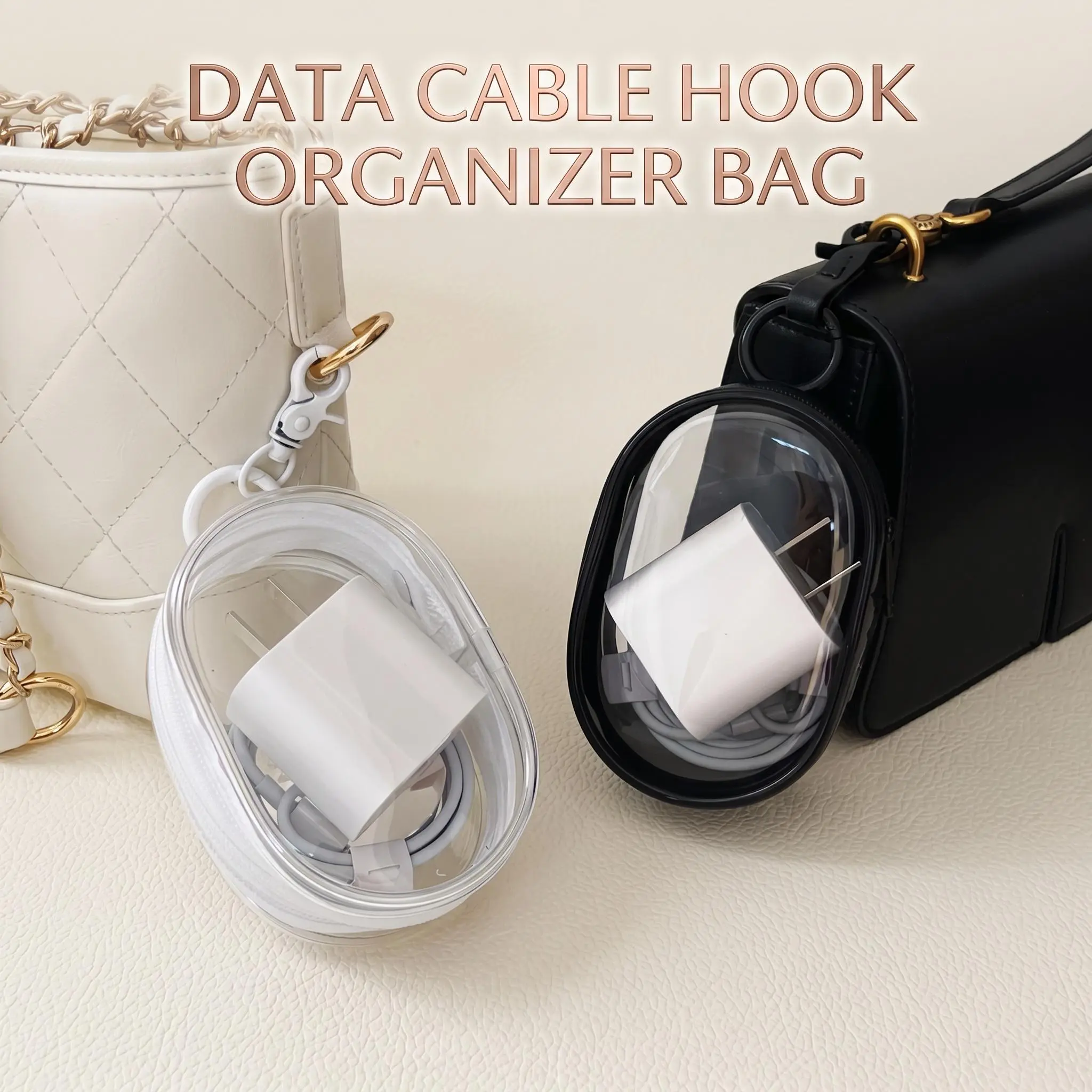 3 PCS Clear Plastic Storage Bag,Portable Ear Plug & Cable Organizers, Earphone and Headphone Pouch, Durable Mini Electronic Earplugs Protective Travel Bag with Key Fob-YY1