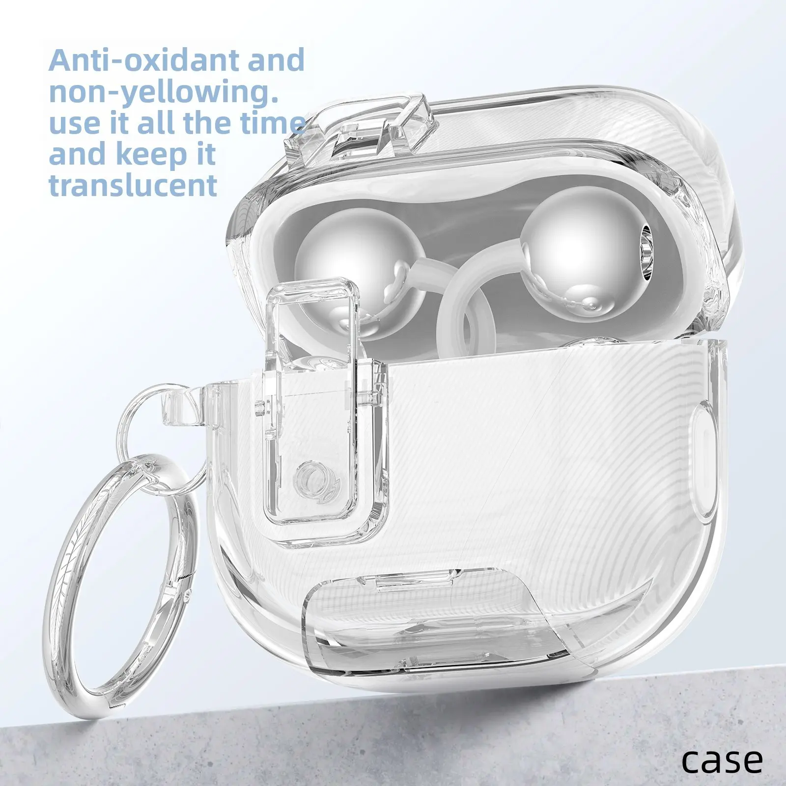 Transparent Huawei Free Clip2 Case, Phone Stand, Anti-Drop Earphone Shell, with Hook, Protective Cover, Shenzhen Made